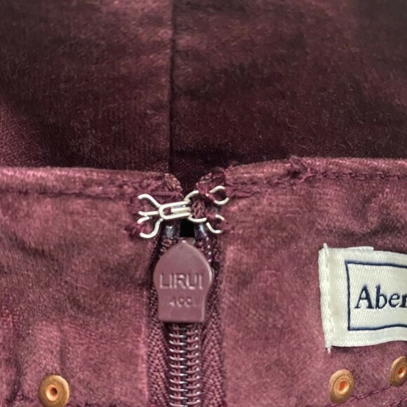 Abercrombie & Fitch Womens Studded Velour Mini Skirt-Brown-Size 0-GUC - Picture 7 of 7